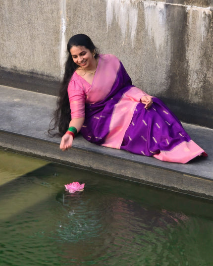 Purple Semi Mysore Silk Saree Gouri107