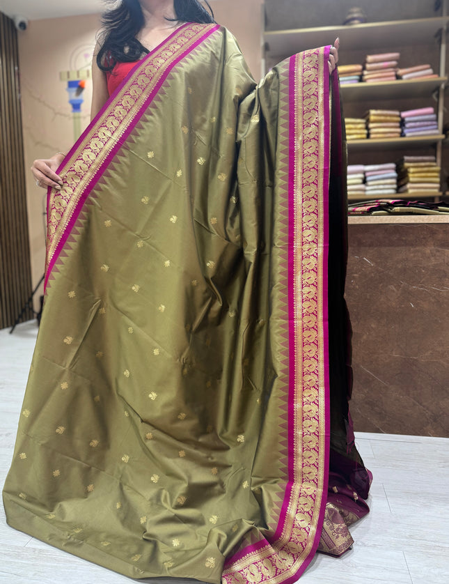 Golden brown kanchi soft-12 silk saree