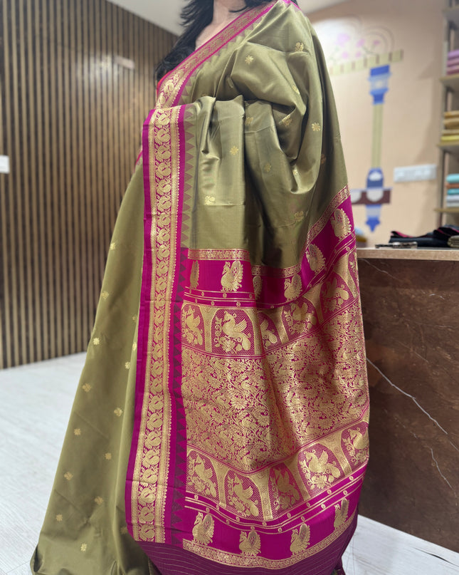 Golden brown kanchi soft-12 silk saree