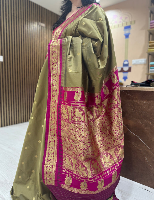 Golden brown kanchi soft-12 silk saree