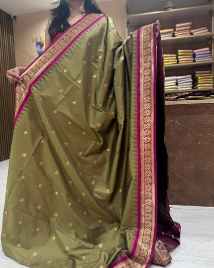 Golden brown kanchi soft-12 silk saree