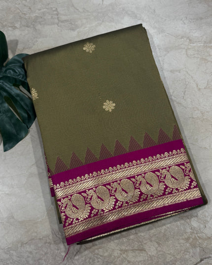 Golden brown kanchi soft-12 silk saree