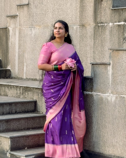 Purple Semi Mysore Silk Saree Gouri107