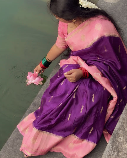 Purple Semi Mysore Silk Saree Gouri107
