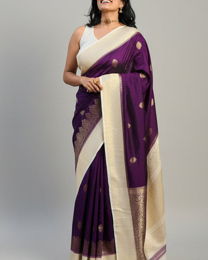 Purple Semi Mysore Silk Saree ShruthiRaghavan109