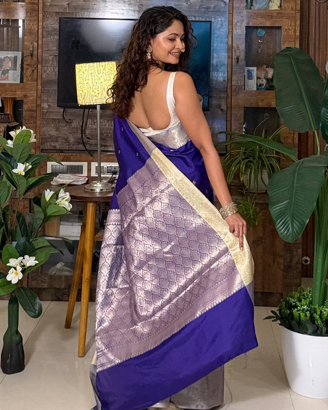 Blue small butta kanchi 108 silk saree (Ashu)