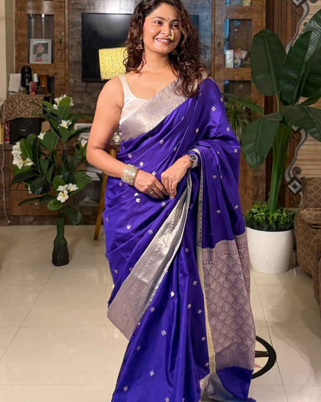 Blue small butta kanchi 108 silk saree (Ashu)