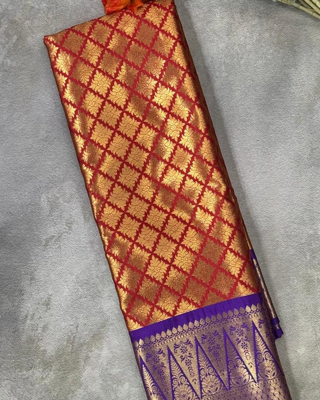Red brocade kanchi-08 silk saree