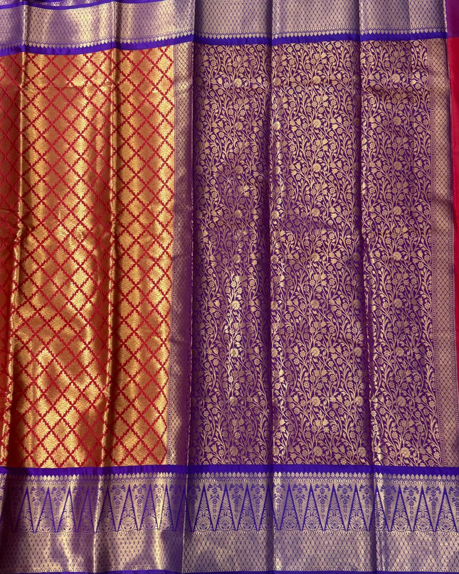 Red brocade kanchi-08 silk saree