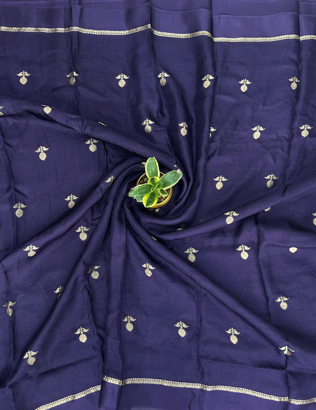 Purple 08 jute linen saree