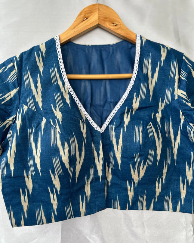 Blue pochampally cotton blouse
