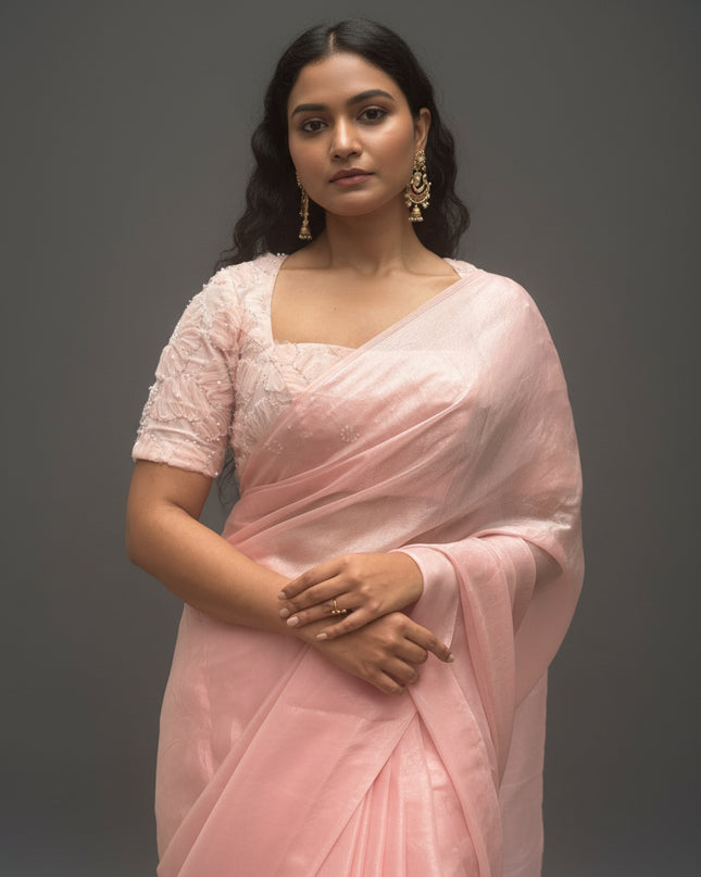 “Pearl” Peach party wear saree