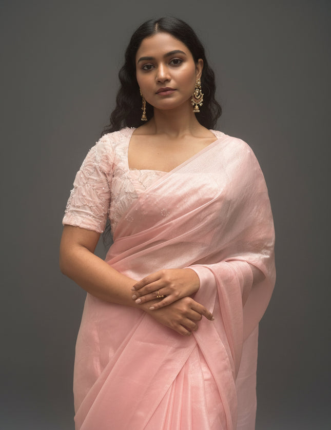 “Pearl” Peach party wear saree