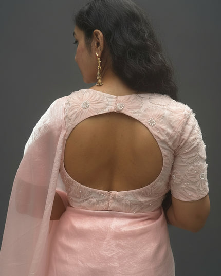 “Pearl” Peach party wear saree