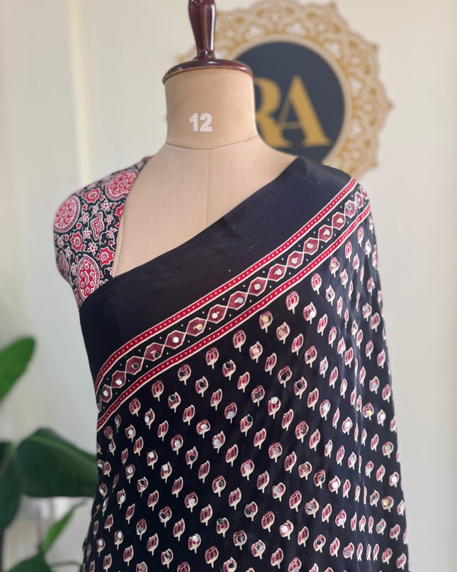 Black Mirror work party wear saree MW101