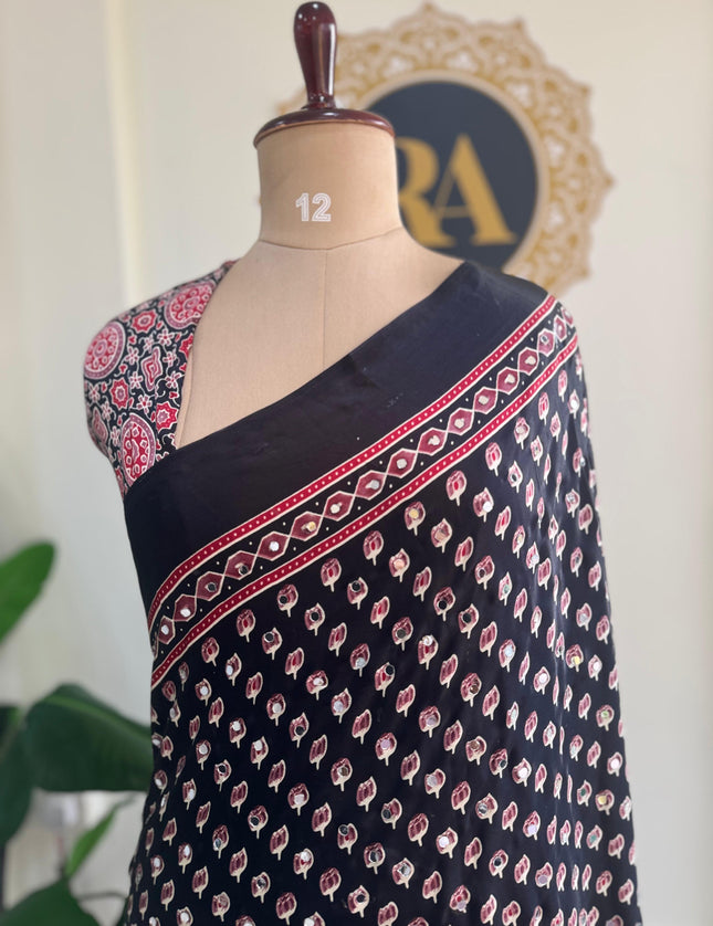 Black Mirror work party wear saree MW101