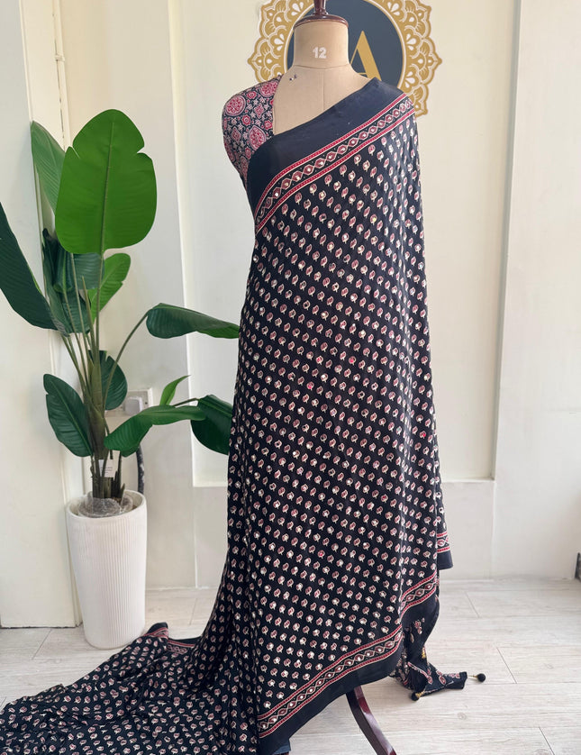 Black Mirror work party wear saree MW101