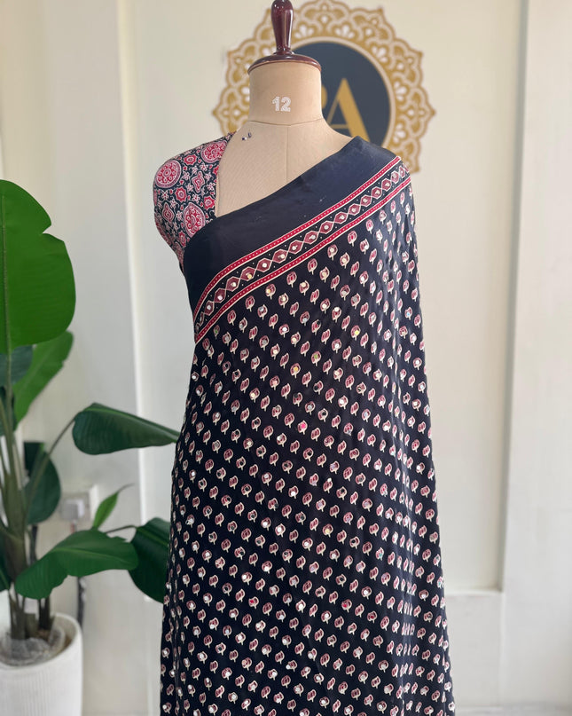 Black Mirror work party wear saree MW101