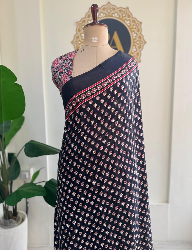 Black Mirror work party wear saree MW101