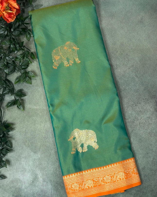 Pastel green soft silk-101 saree