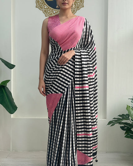 make this saree to wear for a tall beautiful lady 