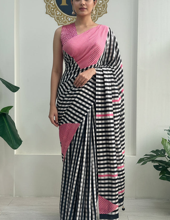 make this saree to wear for a tall beautiful lady 