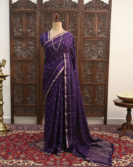 Purple Chinnon Saree 102