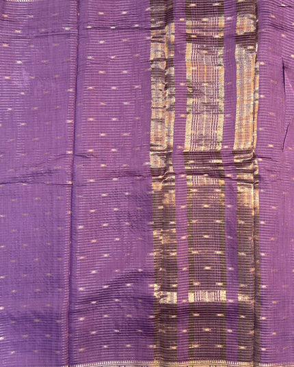 Suchira Purple stripes bentex with contrast blouse saree