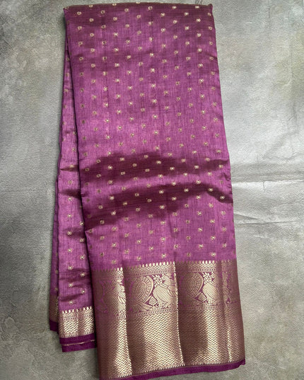 Jewel pink Tussar Saree ST102