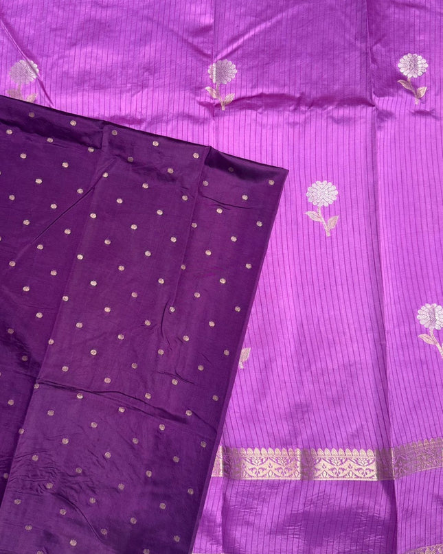 Gulika Royal Violet Tussar Saree - ST102