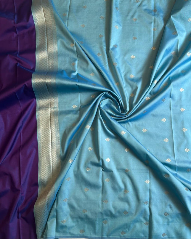 Royal Teal Motif- Violet  soft silk-102