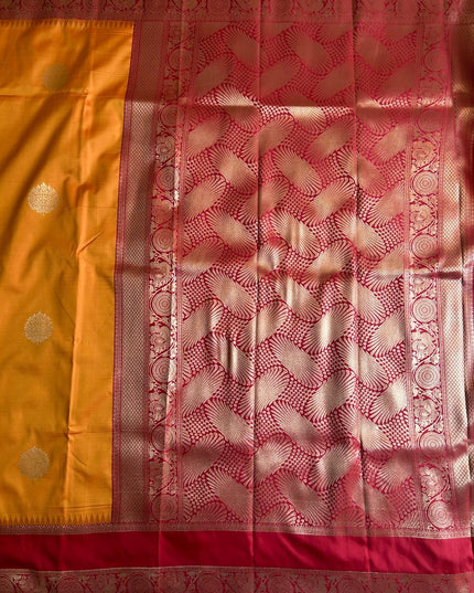 Royal Teal Motif - Mustard and Red soft silk 102