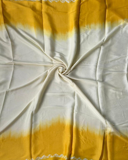 2D yellow satin crepe 103 saree