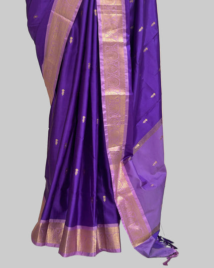 Purple small border kanchi 104 silk saree
