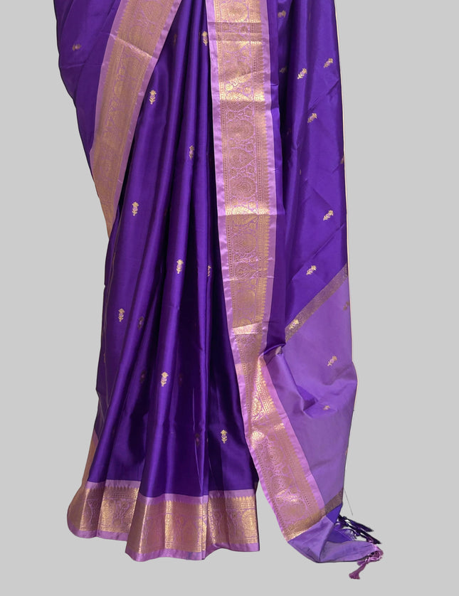 Purple small border kanchi 104 silk saree