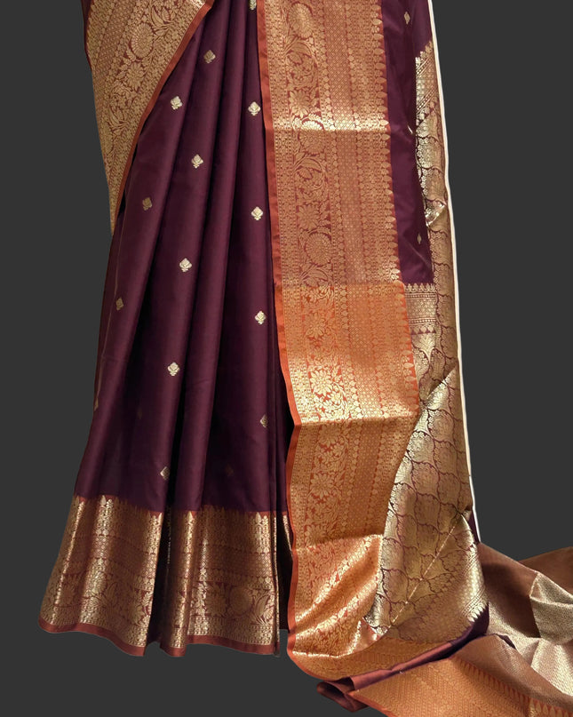 Brown small border kanchi 104 silk saree
