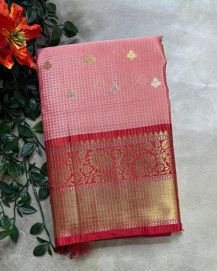 Pastel pink small semi Kanchi-105 saree