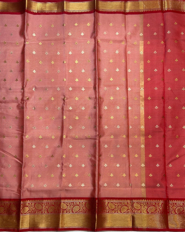Pastel pink small semi Kanchi-105 saree