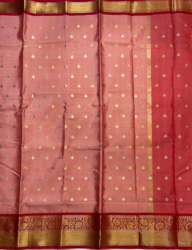 Pastel pink small semi Kanchi-105 saree