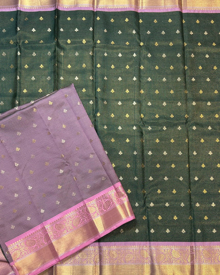 Bottle green small semi Kanchi-105 saree