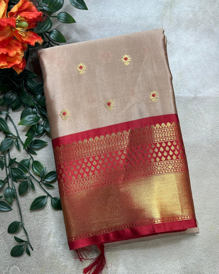 Beige small semi Kanchi-105 saree