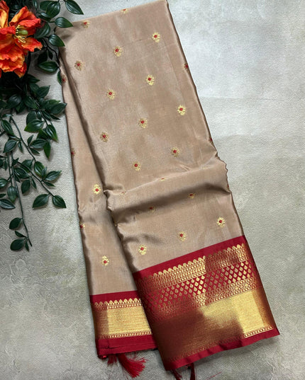 Beige small semi Kanchi-105 saree