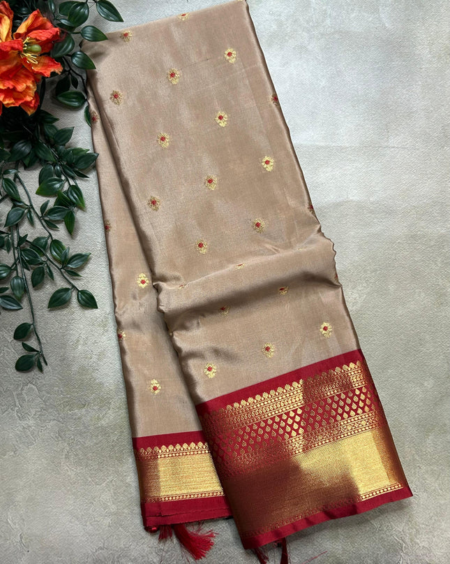 Beige small semi Kanchi-105 saree