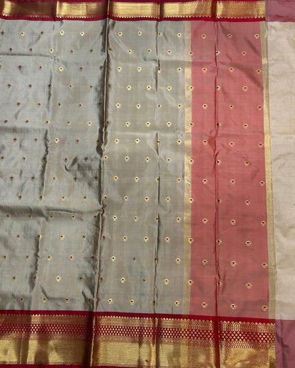Beige small semi Kanchi-105 saree