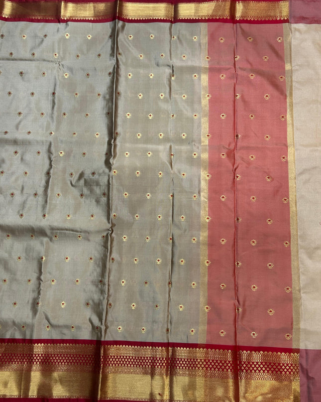 Beige small semi Kanchi-105 saree
