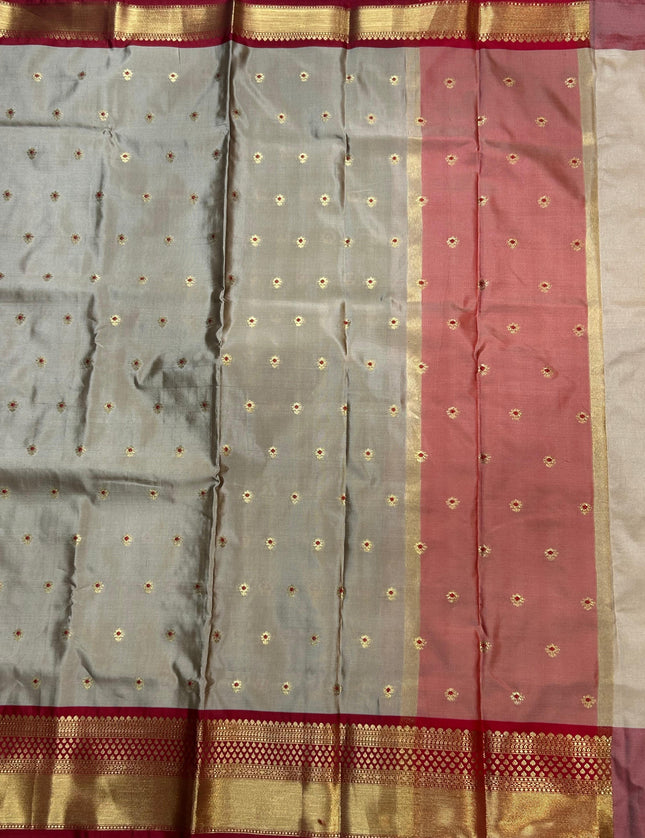 Beige small semi Kanchi-105 saree