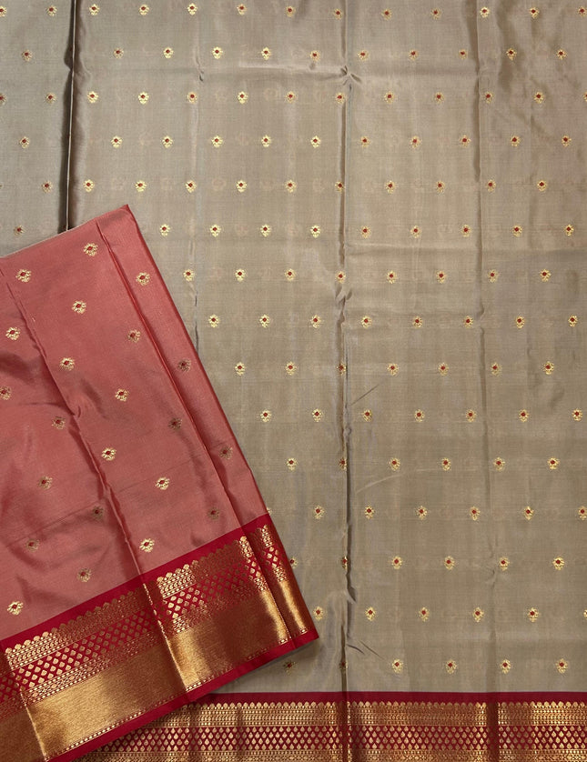 Beige small semi Kanchi-105 saree