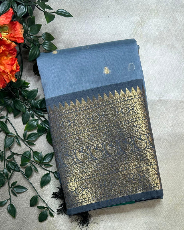 Grey small butta chanderi saree -105 saree