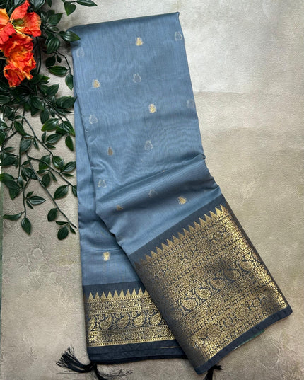 Grey small butta chanderi saree -105 saree