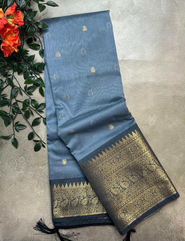 Grey small butta chanderi saree -105 saree